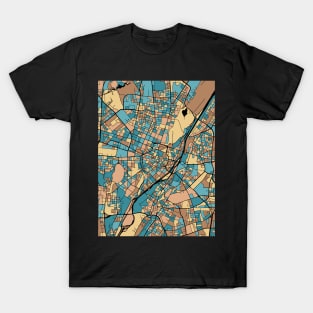 Munich Map Pattern in Mid Century Pastel T-Shirt